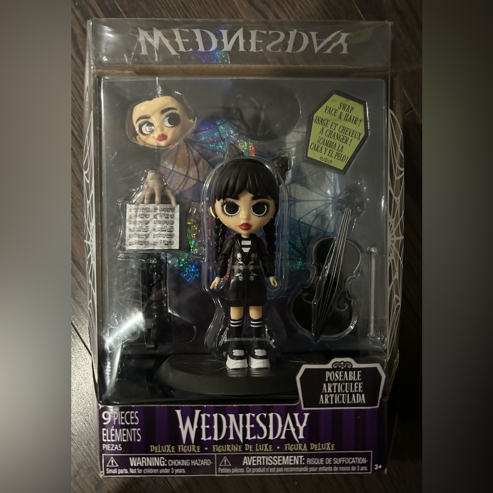 Wednesday Addams Poseable Doll Set NWT
